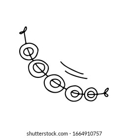 Hand drawn bagels doodle vector illustration isolated on white background. Black outline Cute bakery product. Design for greeting cards, scrapbooking, textile, wrapping paper, cafe, restaurant 