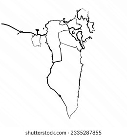 Hand Drawn Bahrain Map Illustration, can be used for business designs, presentation designs or any suitable designs.