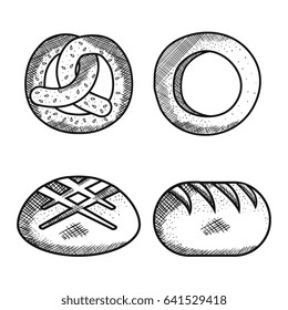 Hand drawn bakery goods design