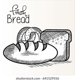 Hand drawn bakery goods design