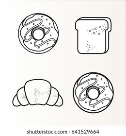 Hand drawn bakery goods design