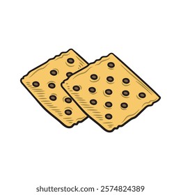 Hand Drawn Bakery Illustration Colored - Crackers