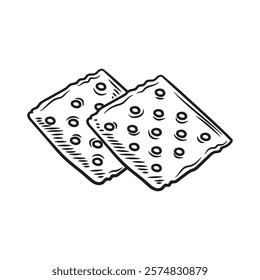 Hand Drawn Bakery Illustration Colorless - Crackers