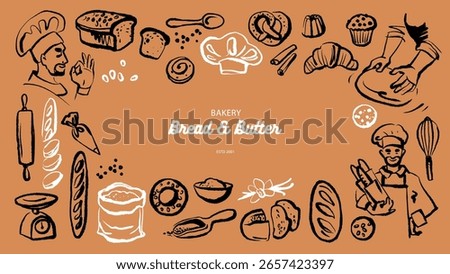 Hand drawn bakery retro poster. Vintage sketch vector illustration