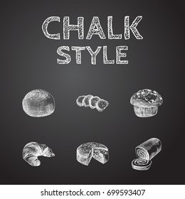 Hand Drawn Bakery Sketches Set. Collection Of Delicious, Pastry, Cake And Other Sketch Elements.