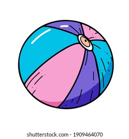 Hand drawn ball doodle. Vector doodle illustration colorful graphic element