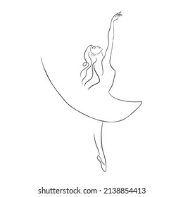 Hand drawn ballet dancer in pointe shoes