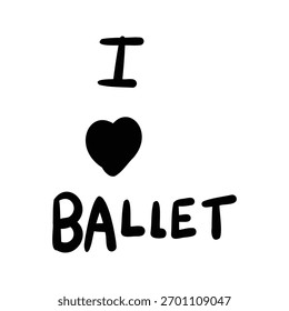Hand drawn Ballet Text outline element icon