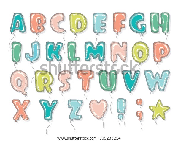balloons with alphabet letters