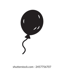 Hand drawn hand drawn balloon icon logo isolated on white background. Web design, print, social media
