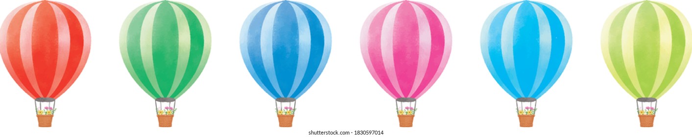 Hand drawn balloon illustration set material