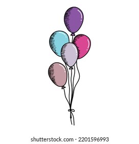 hand drawn balloon on a white background