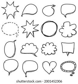 Hand Drawn Balloon Text Set. Doodle Balon Text 