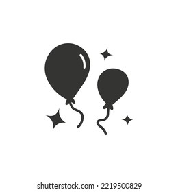 Hand drawn balloon vector icon. Air ball flat symbol. Helium balloon sign. EPS 10. Balloon hand drawn symbol pictogram