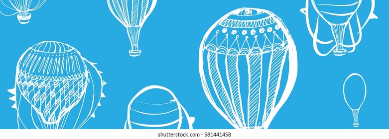 Hand drawn balloon's banner. Vector illustration