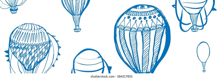 Hand drawn balloon's banner. Vector illustration