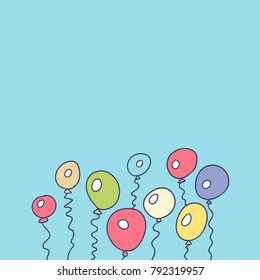 hand drawn balloons in different color
