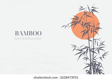 hand drawn bamboo japanese style background