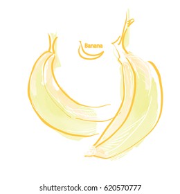 Hand drawn banana