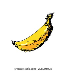 Hand drawn banana artwork vector 