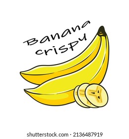 hand drawn banana crispy logo illustration