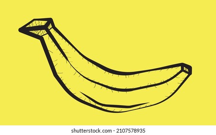 Hand Drawn Banana Fruit Vector 