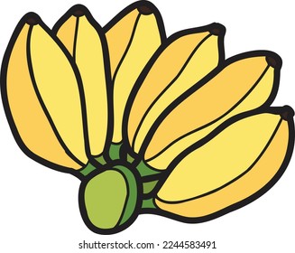 Hand Drawn Banana illustration isolated on background