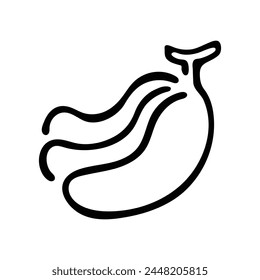 Hand drawn banana line icon on white background. Eps 10.