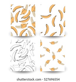 Hand drawn banana pattern. Funny quotes.