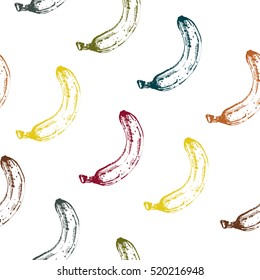 Hand drawn banana seamless pattern vector illustration