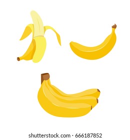 Hand drawn banana. Vector decorative element. Cartoon style.