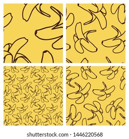 hand drawn bananas pattern vector