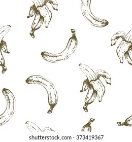 hand drawn bananas seamless pattern