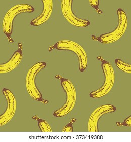 hand drawn bananas seamless pattern