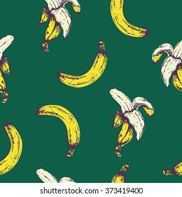 hand drawn bananas seamless pattern