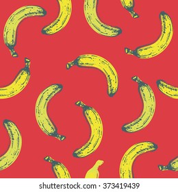 hand drawn bananas seamless pattern