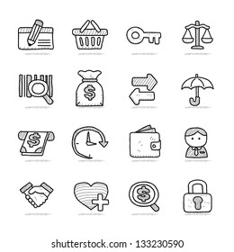 Hand drawn Banking &  Finance icon set