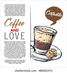 Hand drawn banner with coffee. Vector collection.
