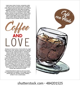 Hand drawn banner with coffee. Vector collection.
