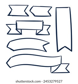hand drawn Banner Scribbles set hand drawn drawing set