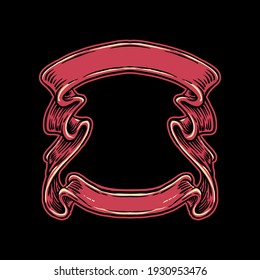 ilustración vectorial de banner dibujada a mano, elemento de diseño, elemento de parche, etc.