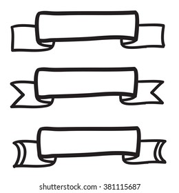 Hand drawn banners set vector icons illustration
