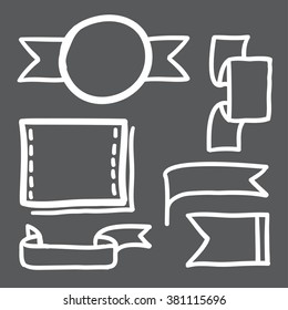 Hand drawn banners set vector icons illustration
