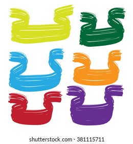Hand drawn banners set vector icons illustration
