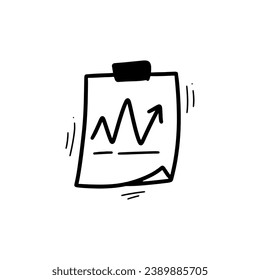 Gráfico de barras dibujadas a mano en ilustración de papel. Vector Doodle. Aislado en fondo blanco - Vector EPS 10
