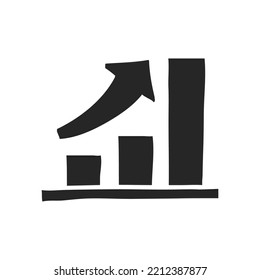 Hand drawn Bar chart vector illustration