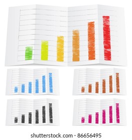 Hand Drawn Bar Graph On A Folded Paper