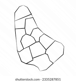 Hand Drawn Barbados Map Illustration, can be used for business designs, presentation designs or any suitable designs.