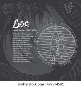hand drawn barbecue and grill. barbecue and grill background design