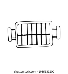 Hand drawn barbecue grill illustration in vector. Doodle barbecue grill illustration in vector. Doodle bbq grill icon. Hand drawn bbq grill icon.